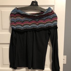 M Missoni Long Sleeve Top with Cowl Neck